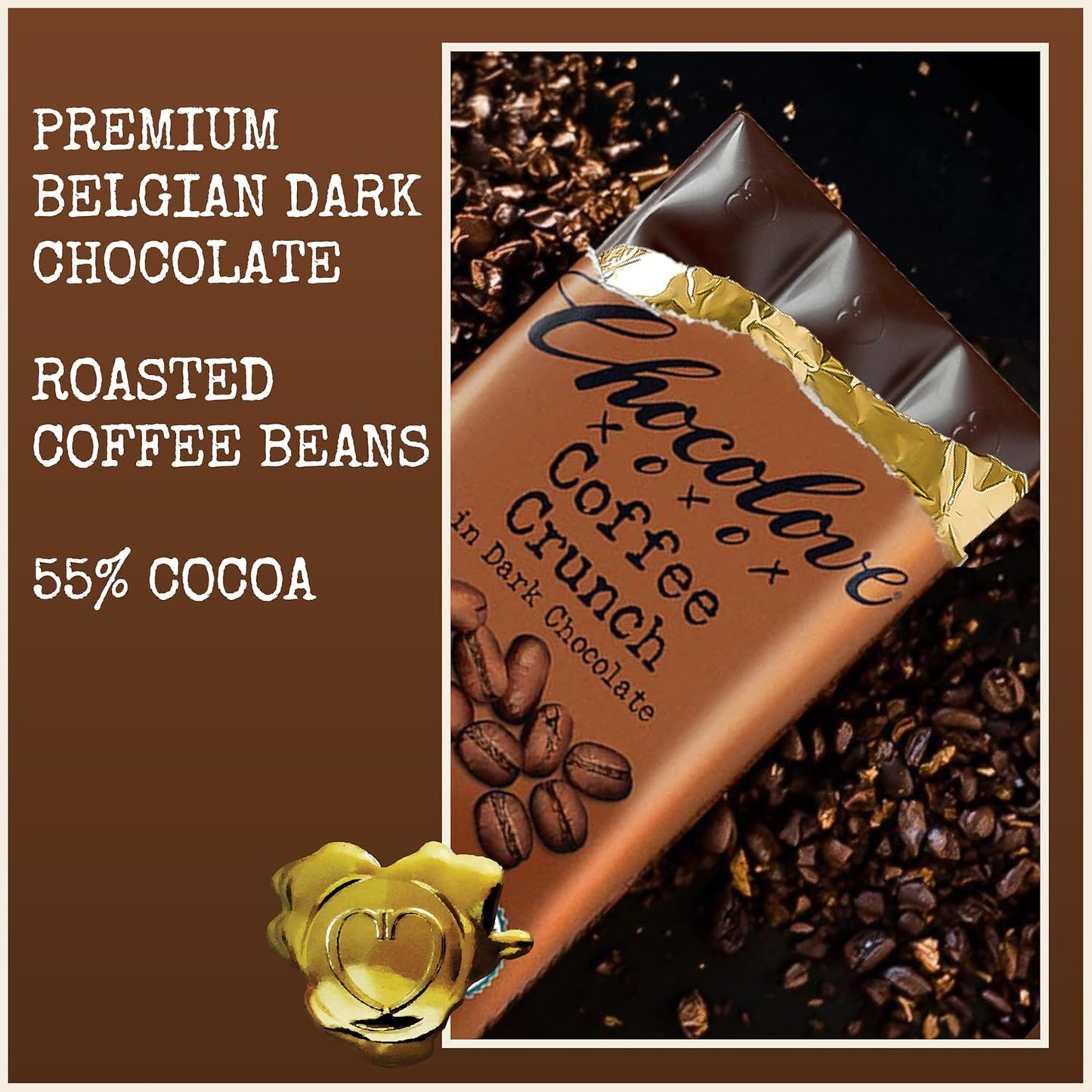 Chocolove - Dark Chocolate Bar Coffee Crunch - 3.2 oz pack of 12