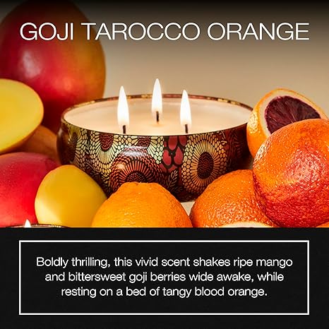 3 Wick Tin Candle - Goji Tarocco Orange by Voluspa for Unisex - 12 oz Candle