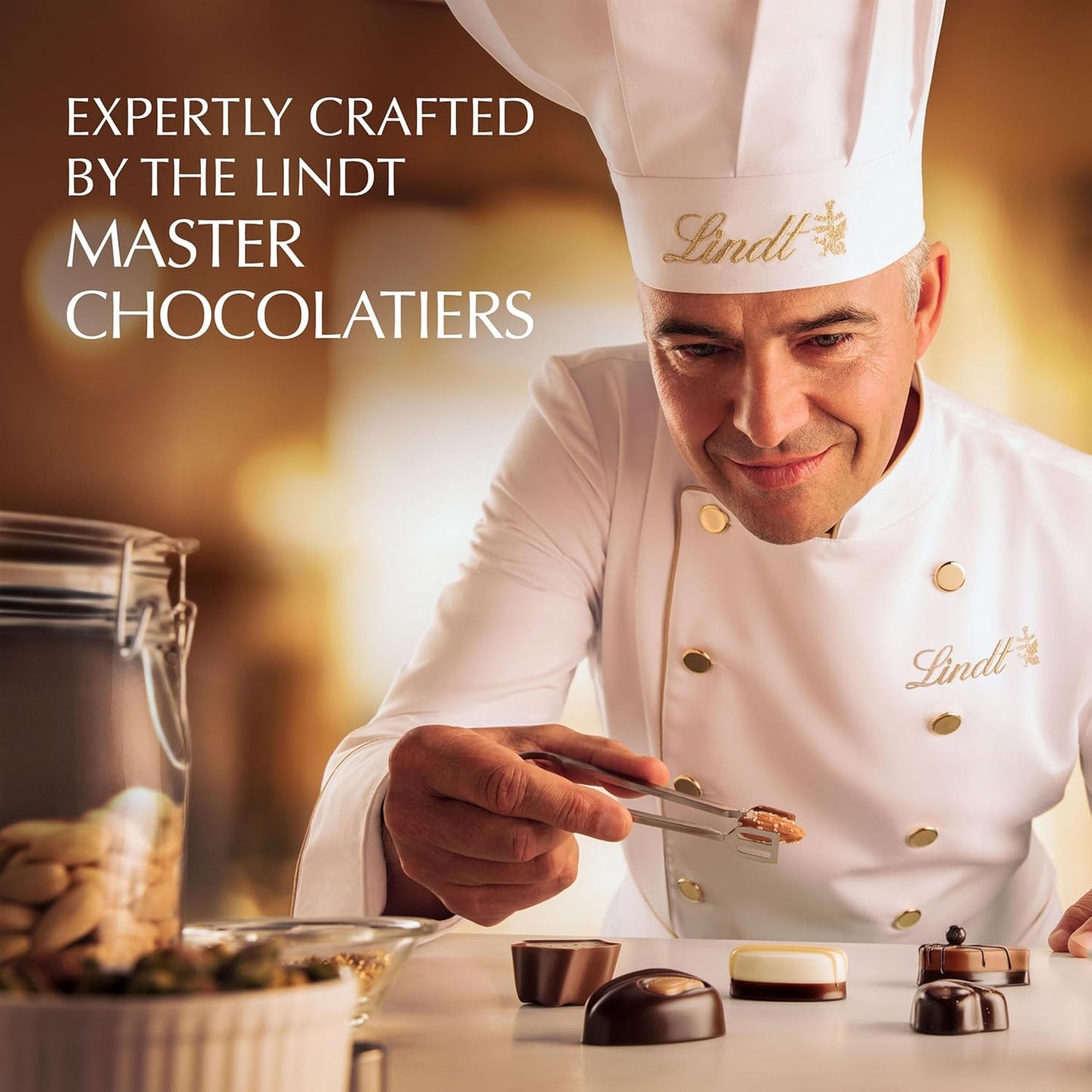 Lindt Mini Pralines, Assorted Chocolate Candy Pralines with Premium Filling, 3.4 oz Box( Pack of 6)