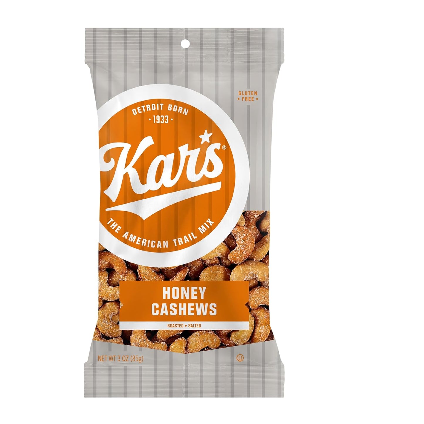 Kars Honey Roasted Cashews 3 oz bag ( Case Pack of 12)
