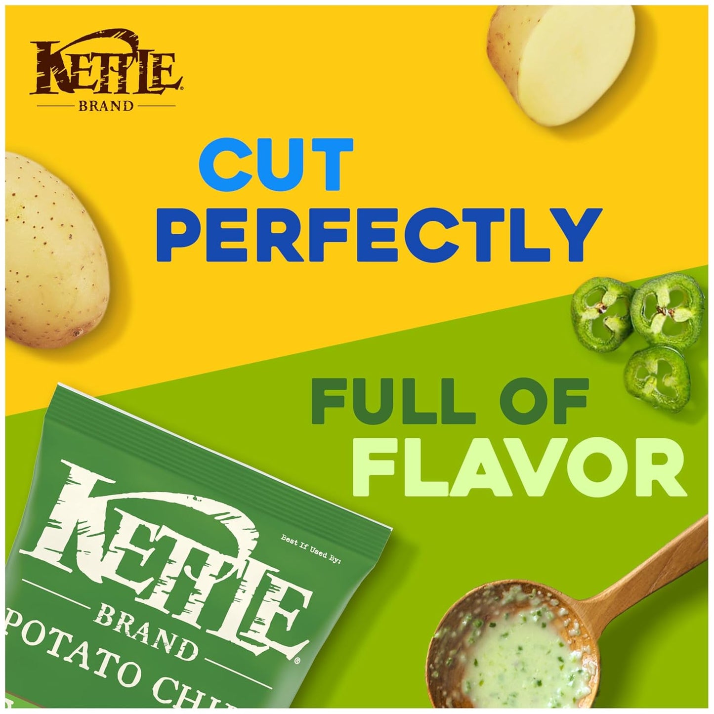 Kettle Brand Potato Chips Jalapeno 7.5 bag (Case Pack of 6)