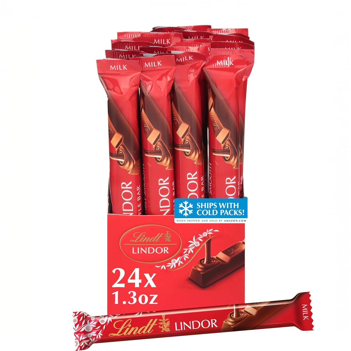Lindt Lindor Chocolate Truffle Bars 1.3 oz bar (Case Pack of 24)