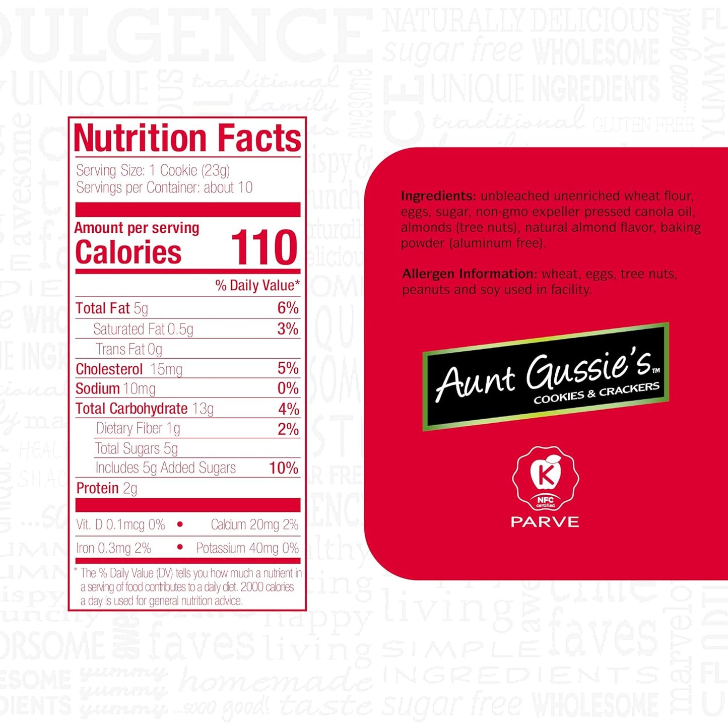 Aunt Gussie's Almond Biscotti, 12-Ounce Tubs (Pack of 4)