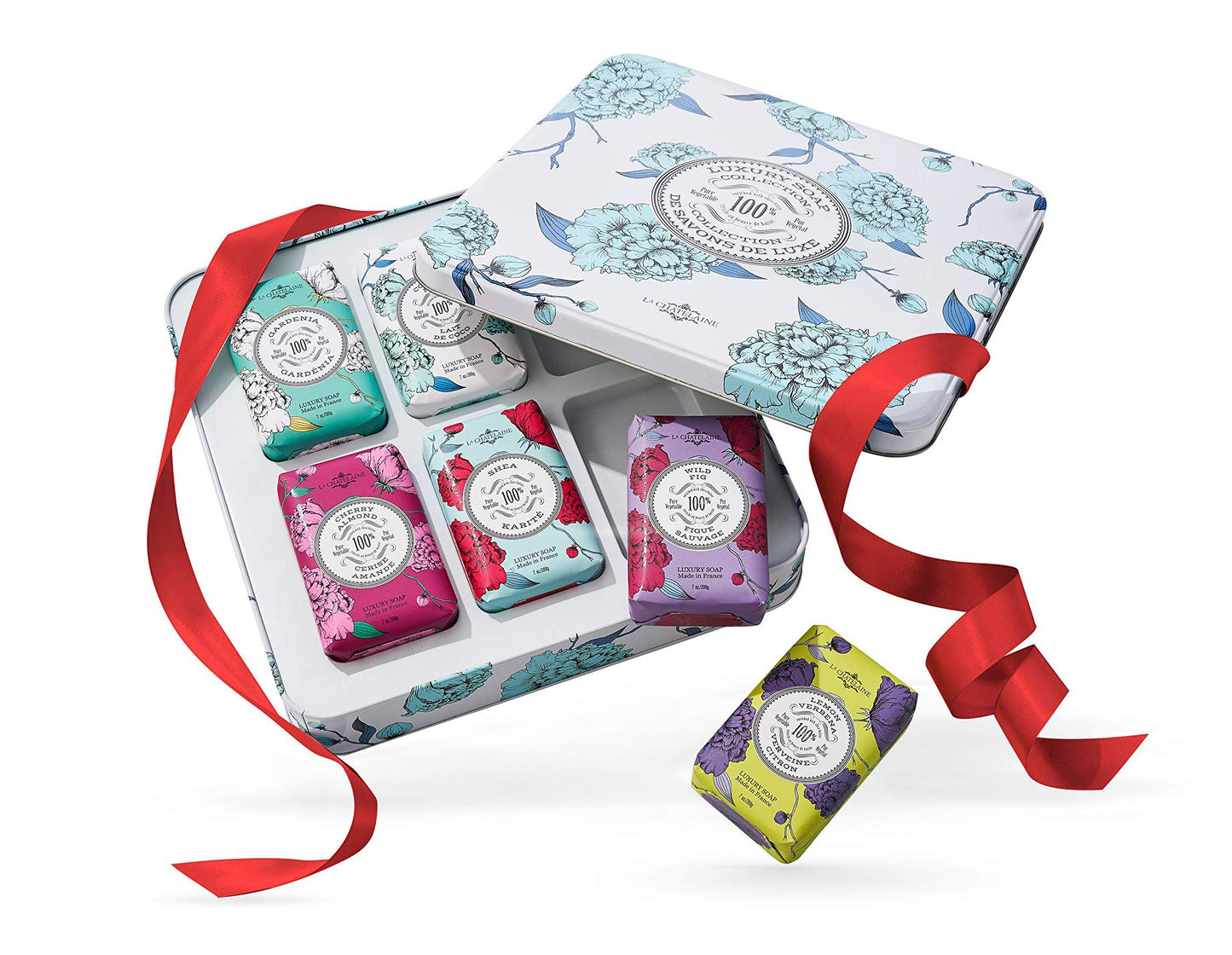 La Chatelaine Luxury Travel Soap Collection, Set of 4: Plant-Based, Made in France with Organic Shea Butter, featuring 2 Shea Hand Creams, 2 shea soaps, & 2 Travel Tins