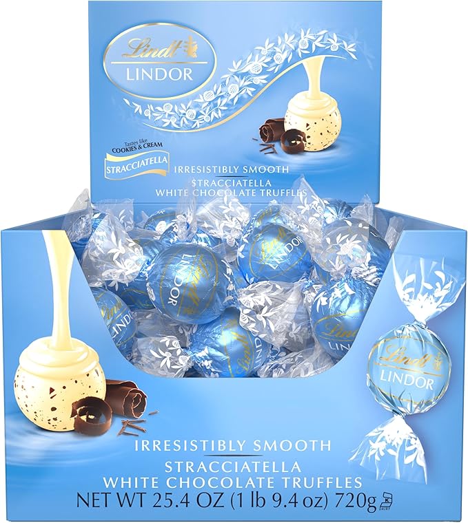 Lindt Lindor Stracciatella White Chocolate Truffles 25.4 oz Box 60 Pieces in the Box