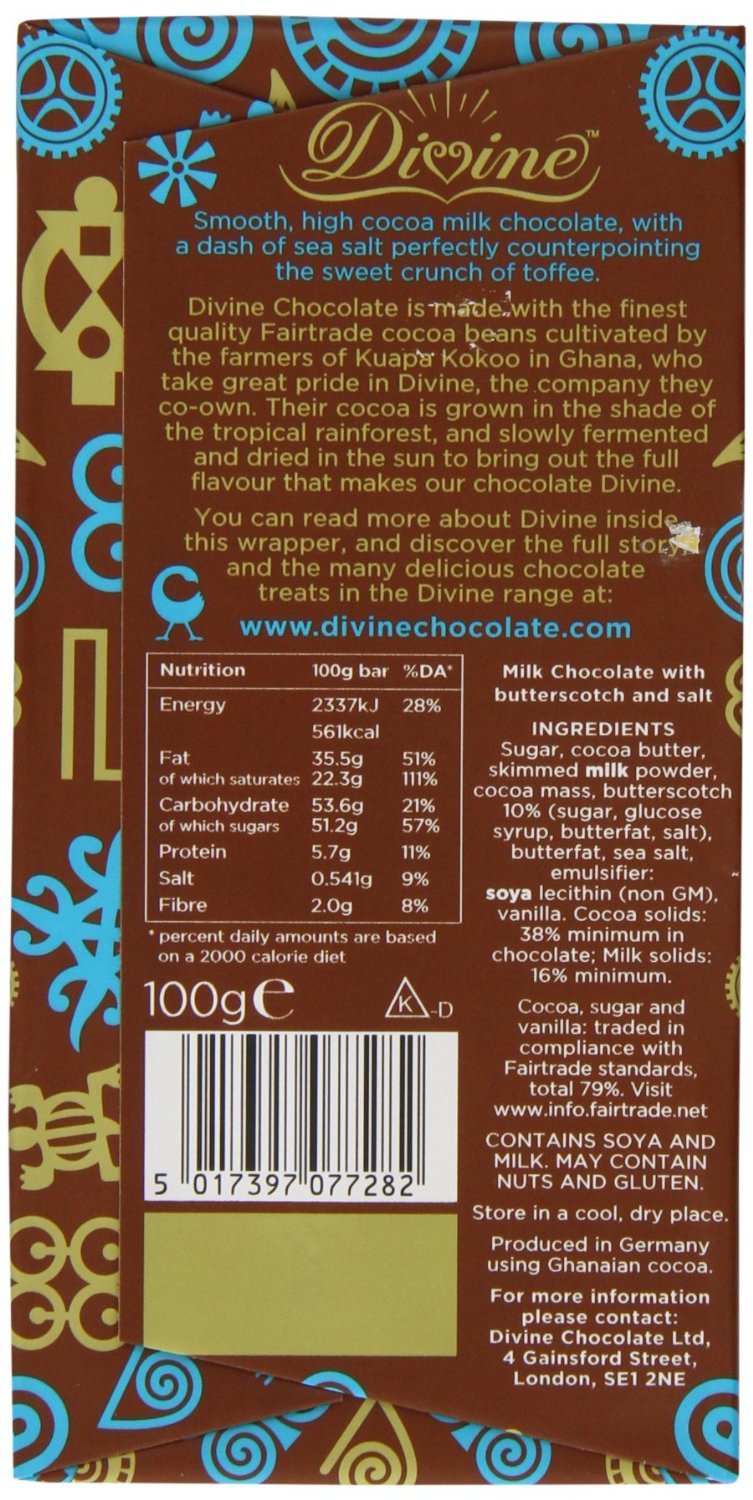 Divine Chocolate Milk With Toffee and Sea Salt Pack of 12