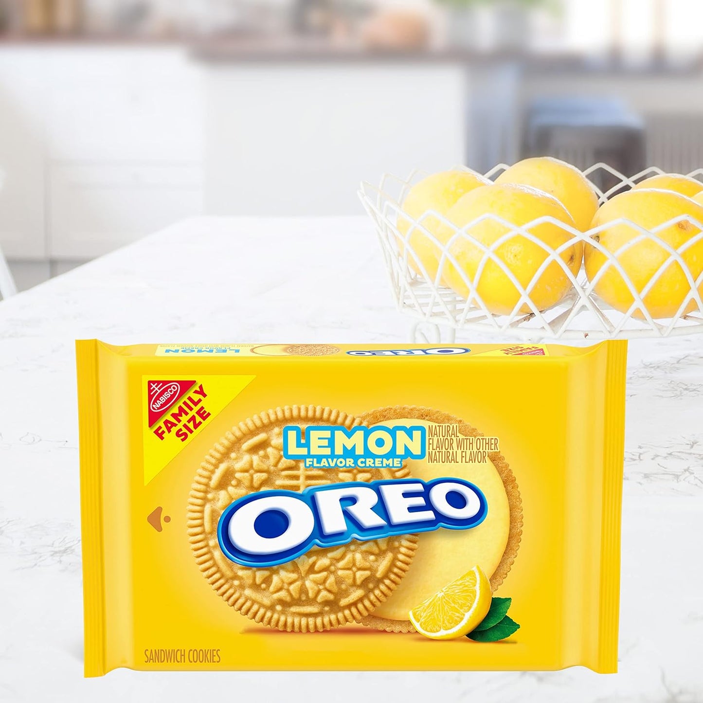 Nabisco Golden Lemon Creme Oreo Cookies 1 lb Bag (Case Pack of 12)