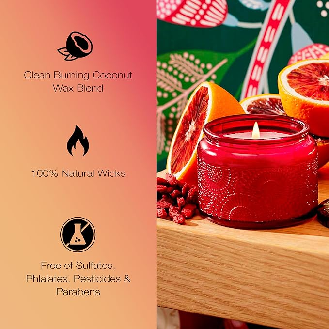 Voluspa Goji Tarocco Orange petite glass jar candle 3.2 oz