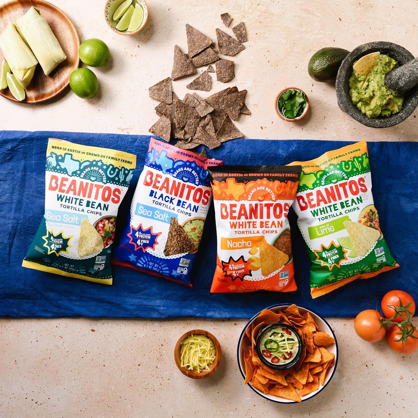 Beanitos Black Bean Tortilla Chips W/ Sea Salt 5oz bag (Case Pack of 6)