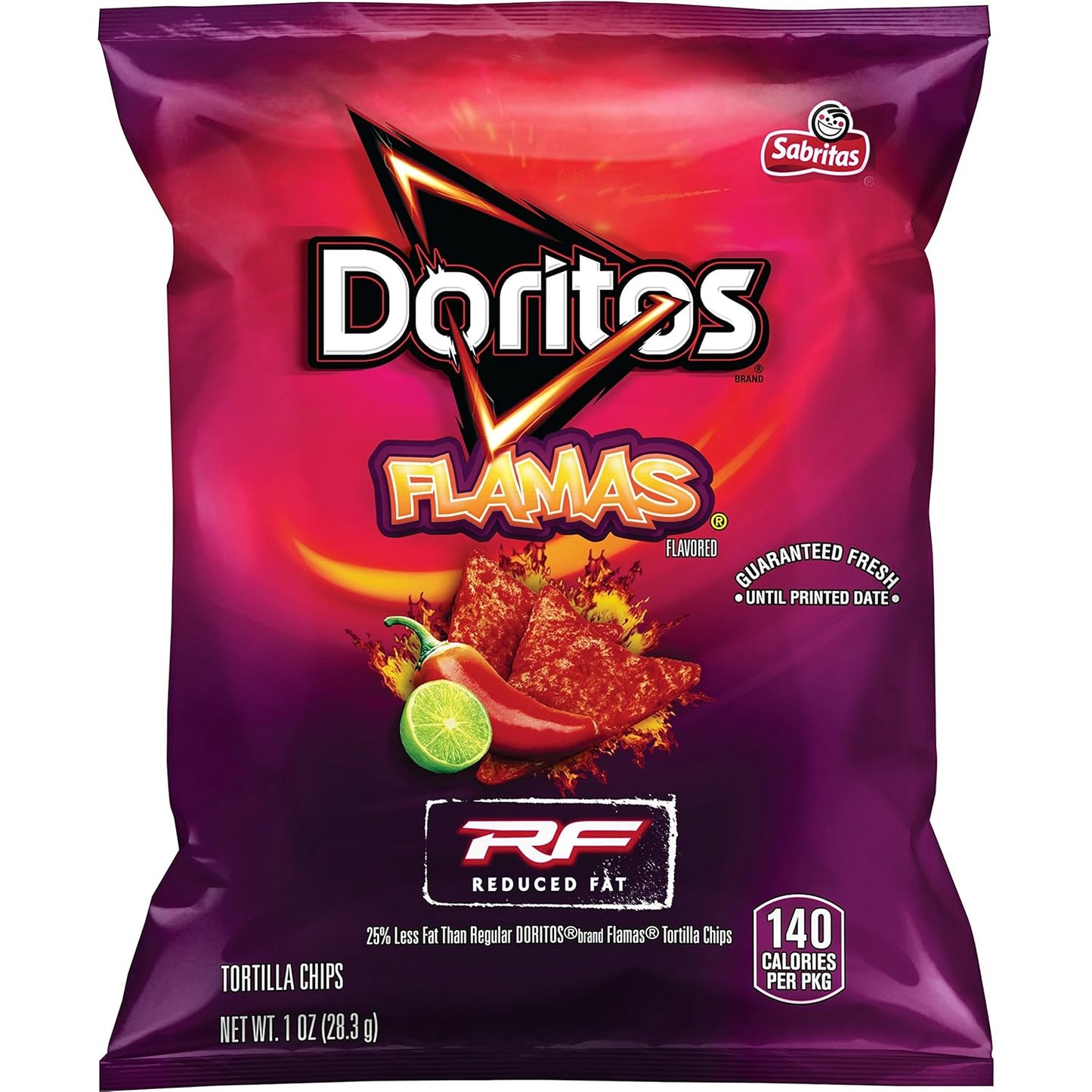 Doritos Reduced Fat Flamas Tortilla Chips 1oz bag (Case Pack of 72)