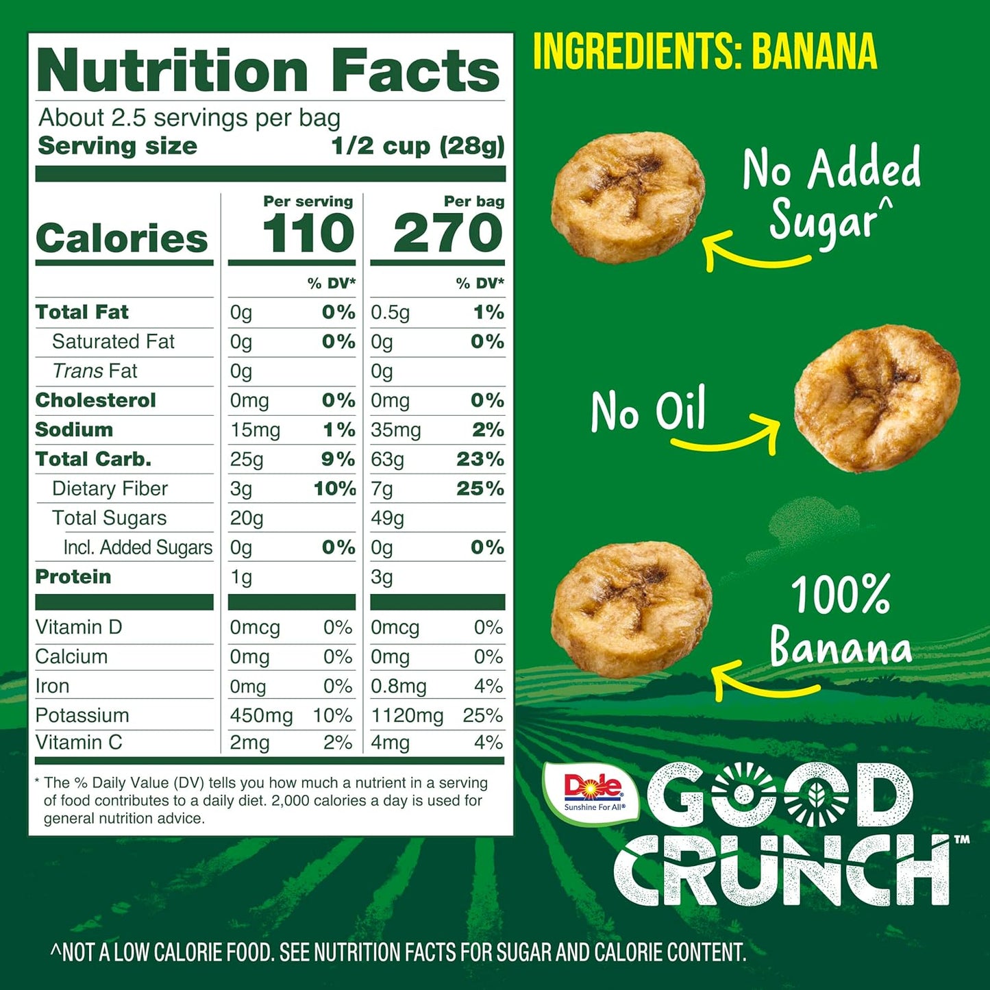 Dole Good Crunch Original Banana Bites 2.5 oz ( Pack of 6)