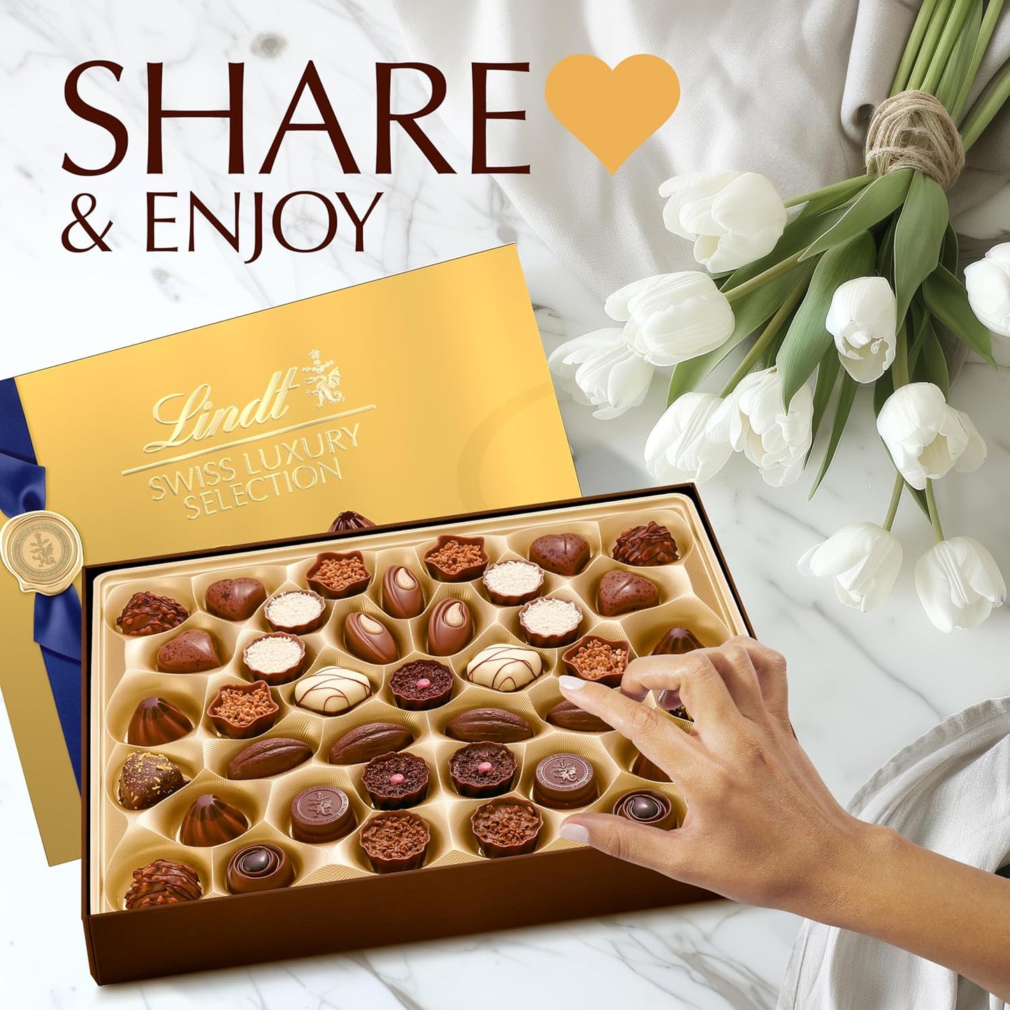 Lindt Swiss Luxury Selection Assorted Chocolates,Chocolate Gift Box,14.6 oz Gift
