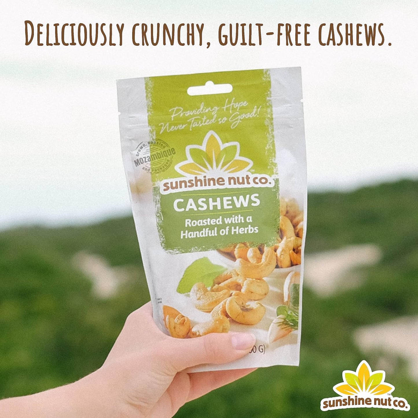 Sunshine Nut Whole Roasted Cashews - Handful of Herbs 7 oz bags