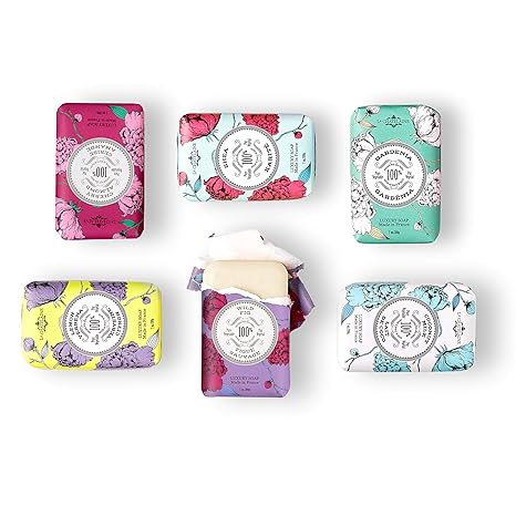 LA CHATELAINE Luxury Soap Collection Made with Organic Shea Butter (Set of 6)
