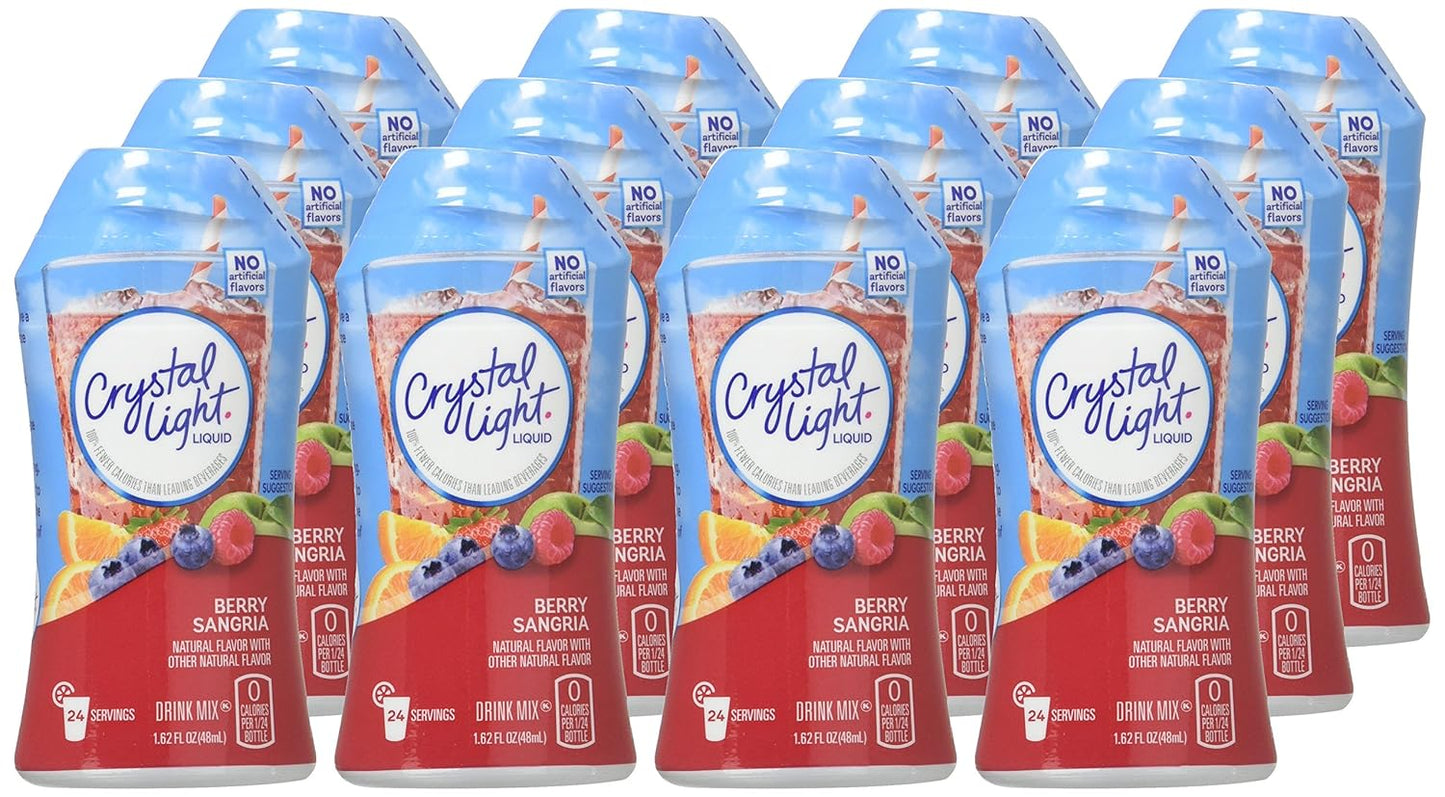 Crystal Light Liquid Berry Sangria Drink Mix 1.62 fl oz Bottle (Case Pack of 12)