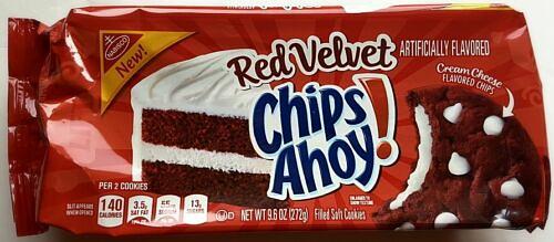 Chips Ahoy Red Velvet with Creme Cheese Filling Cookies 9.6 oz Bags