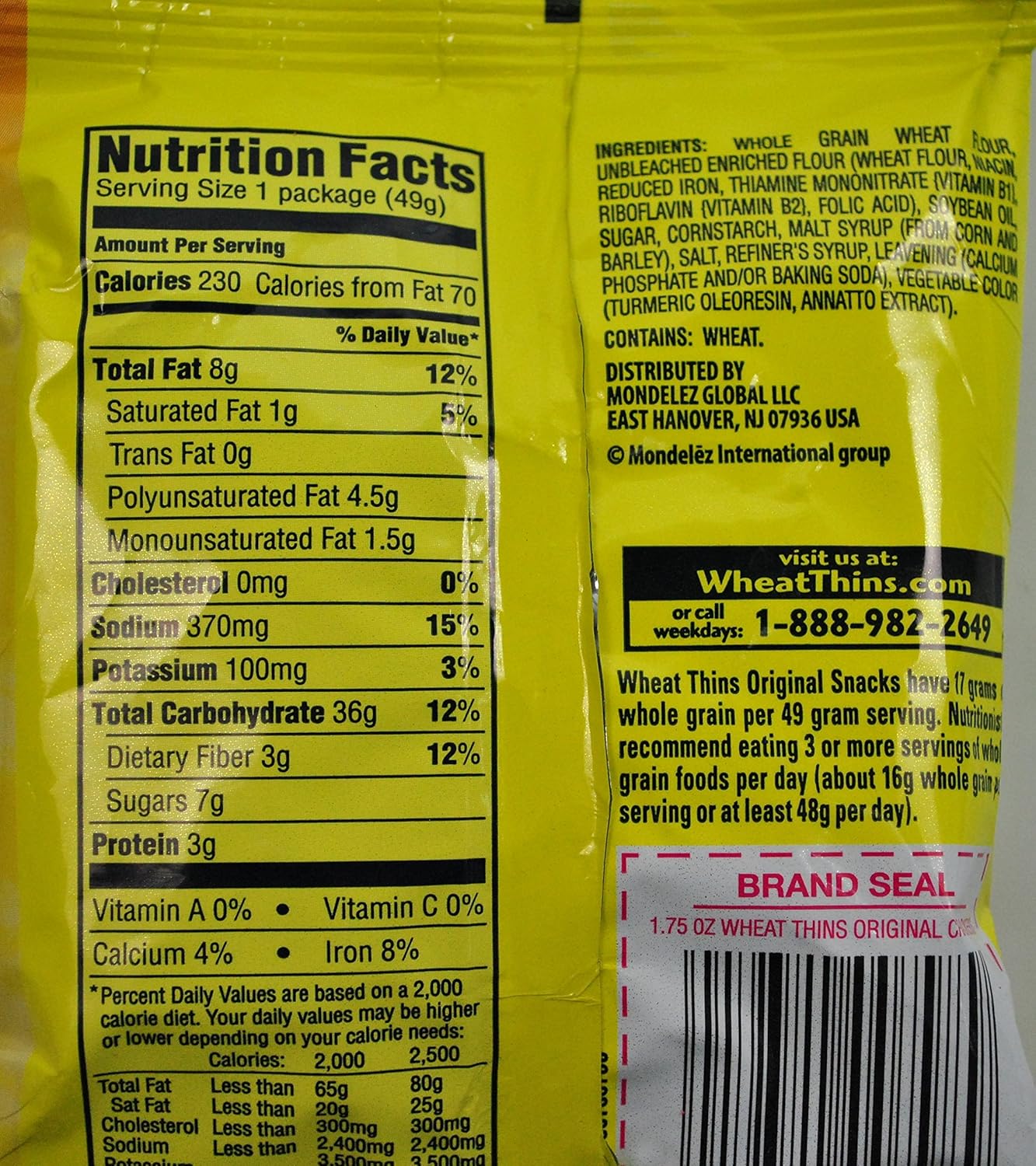 Nabisco Original Wheat Thins 1.75 oz Bags (Case Pack of 72)