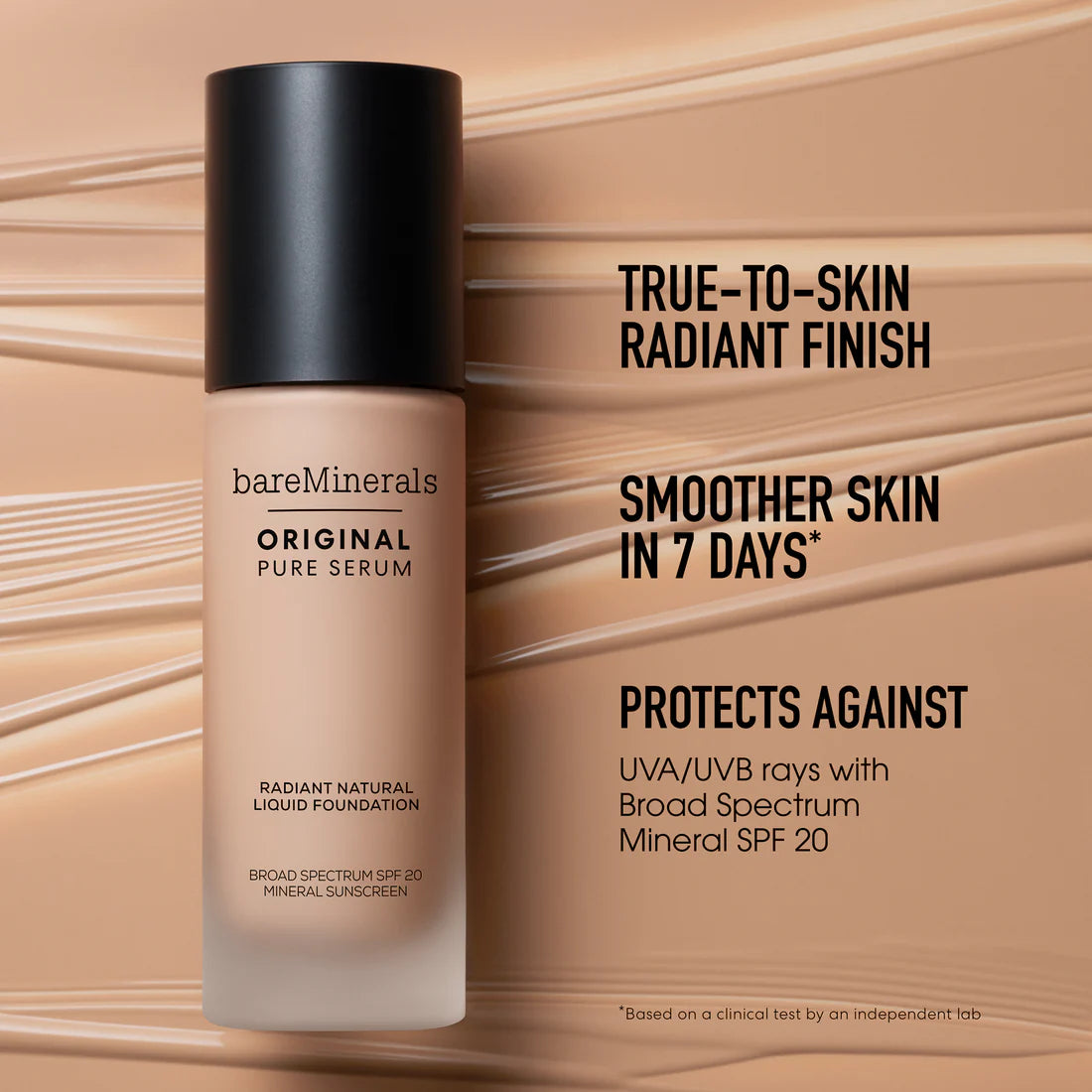bareMinerals Original Pure Serum Radiant Natural Liquid Foundation, SPF 20 | Fair Cool