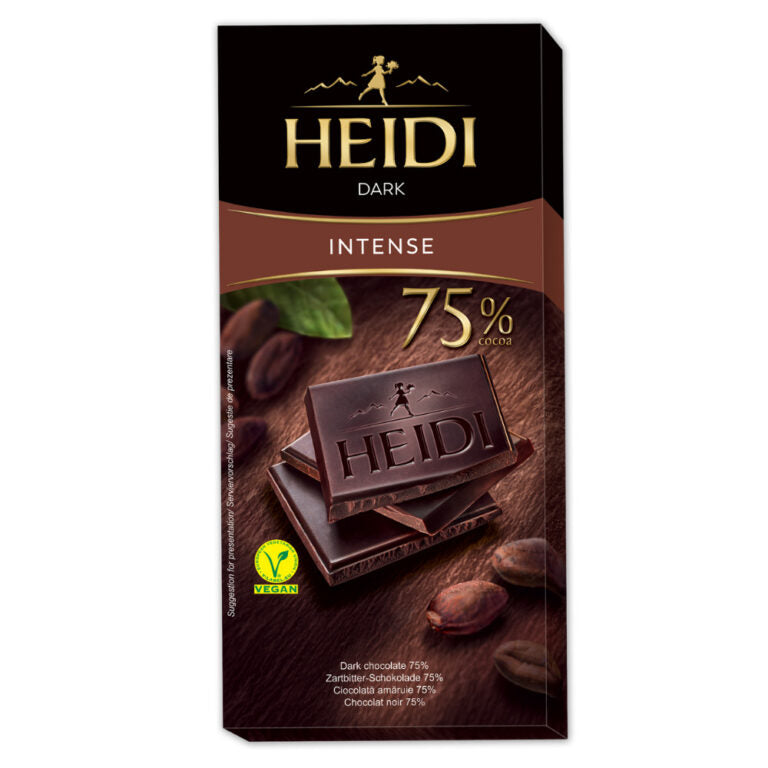 Heidi Chocolate Intense Dark 75% Cocoa 2.82 oz (12-pack)