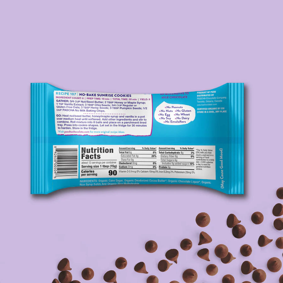 Pascha Rice Milk Chocolate Baking Chips 7.1 oz Bag (Case Pack of 8)