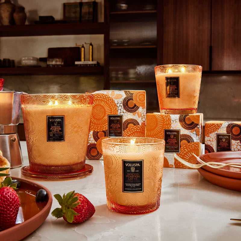Voluspa Pumpkin Spice Latte Candle, 9 oz, Coconut Wax Blend, Scented Candles for Home, 60 Hour Burn Time, Classic Candle Jars