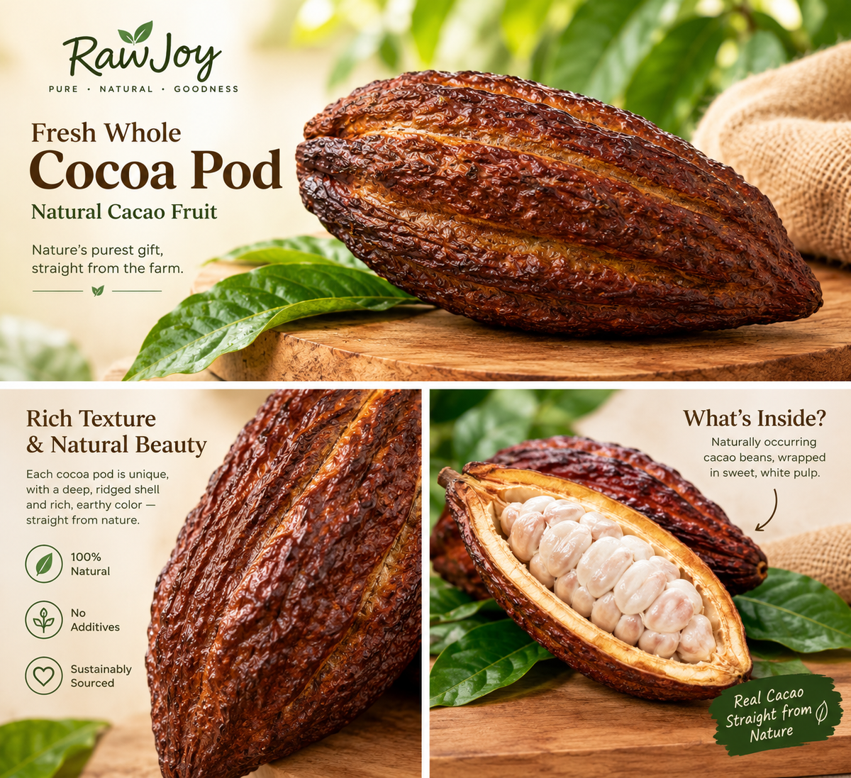 Fresh Cocoa Fruit by RawJoy - Pack of 3