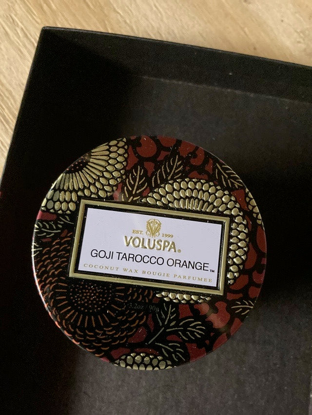 Voluspa Goji Tarocco Orange petite glass jar candle 3.2 oz