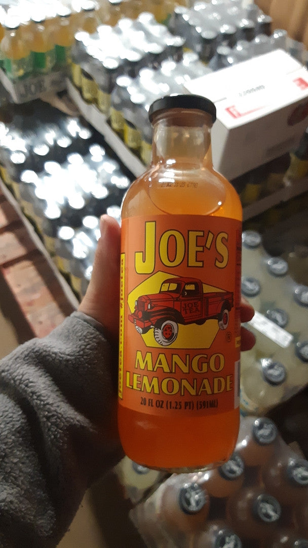 Joe Tea Mango Lemonade 20 oz Glass Bottles (Case Pack of 12)