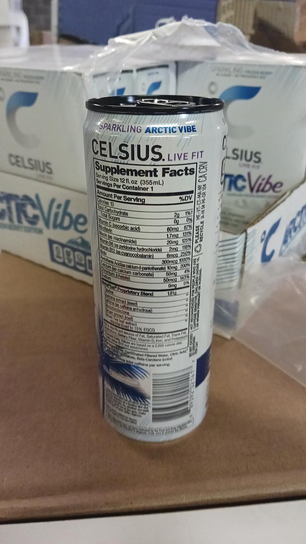 Celcius Essential Artic Vibe Energy Drink 12 fl oz bottles( Case Pack of 24)