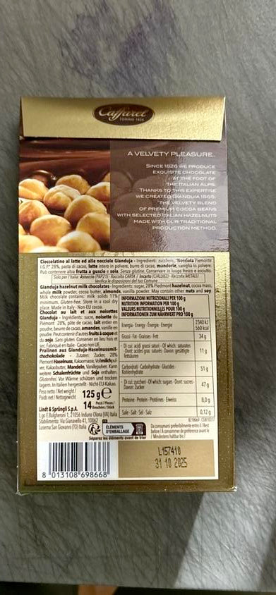 Caffarel Original Creamy Gianduia Pralines 4.41 oz