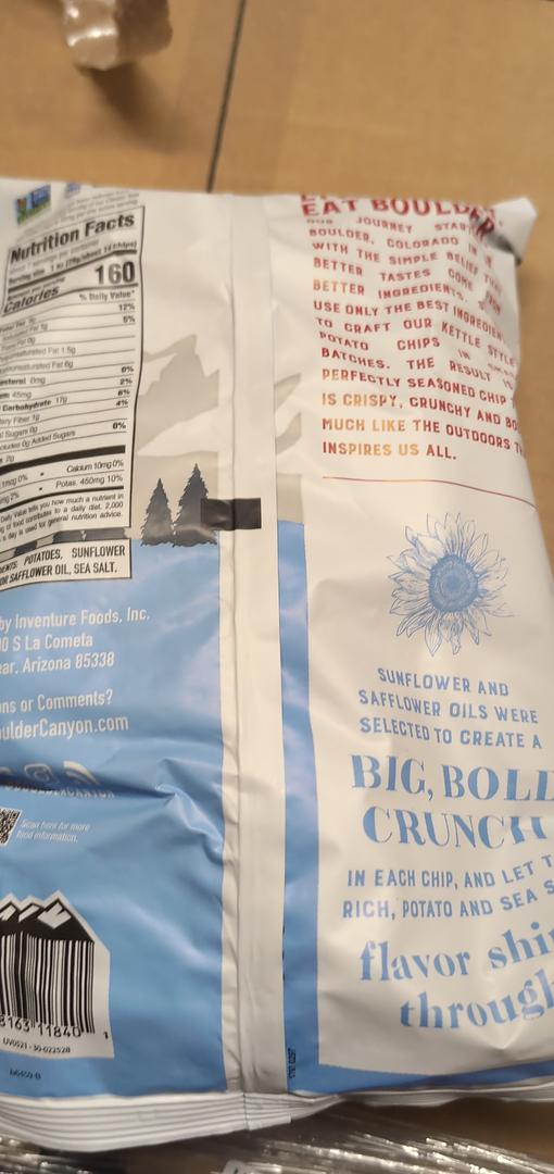 Boulder Canyon Lightly Salted Kettle Potato Chips 6.5 oz Bag (Pack of 12)