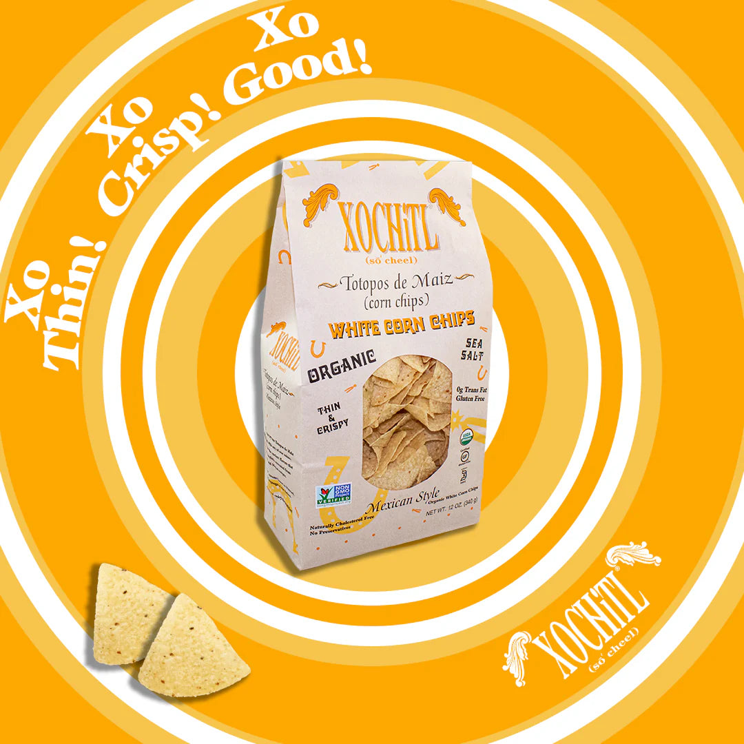 Xochit Organic White Corn Chips 12 oz bag (Case Pack of 10)