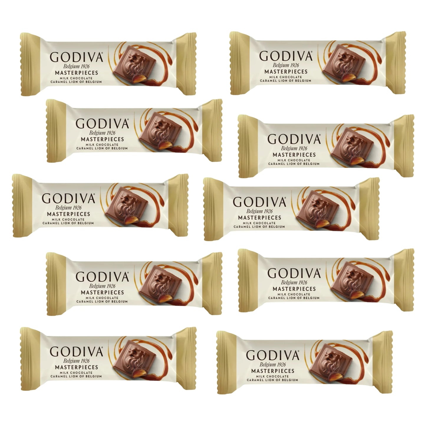 Godiva Masterpieces Milk Chocolate Caramel Bar 1.1 oz bars (Case Pack of 12)