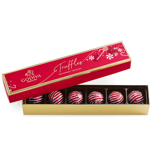 Godiva Belgium Limited Edition Candy Cane Truffles 6 piece 4.1 oz box
