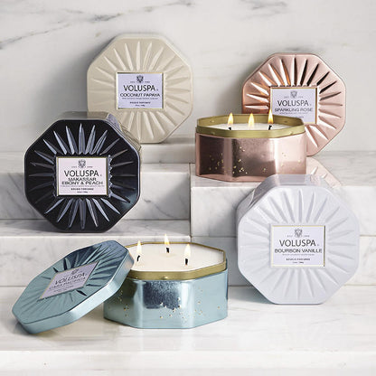 VOLUSPA 3 Wick Bold Tabac Octagon Tin Candle