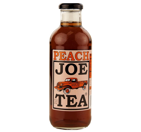 Joe Tea Peach Tea, 20 oz Glass Bottles (Pack of 12)