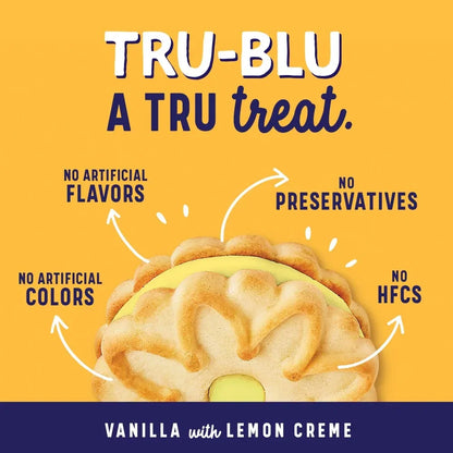 Tru-Blu Sandwich Cremes, Vanilla Cookie w/Lemon 12oz ( Pack of 12)