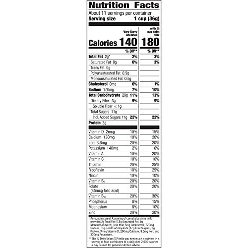 General Mills Very Berry Cheerios Cereal, 14.5 oz, Pack of 8