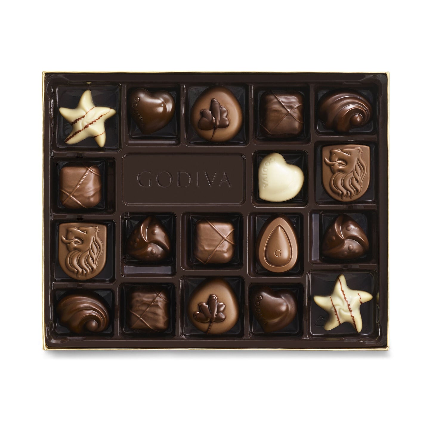 Assorted Chocolate Gold Gift Box, Gold Ribbon, 18 pc.