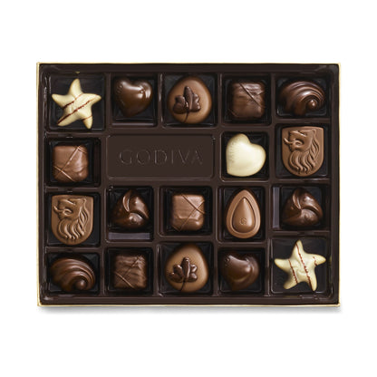 Assorted Chocolate Gold Gift Box, Gold Ribbon, 18 pc.