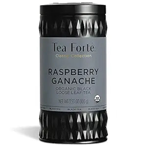 Organic Raspberry Ganache Black Loose Leaf Tea by Tea Forte, 3.53 oz