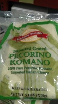 Supremo Italiano Grated Romano Cheese 5 lbs