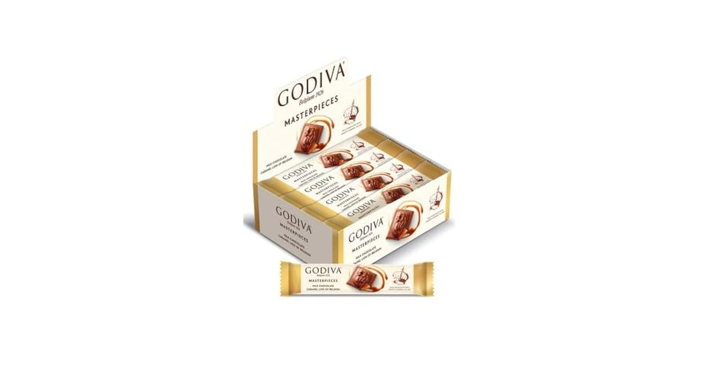 Godiva Masterpieces Milk Chocolate Caramel Bar 1.1 oz bars (Case Pack of 12)