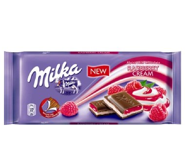 Milka Raspberry Cream Chocolate Bar 100 g ( Pack of 10)