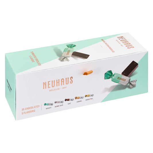 Neuhaus Belgian Chocolate Amusettes Sharing Box – 35 Neuhaus Chocolates with a Twist – 5 Different Flavors – Blonde Salée, Nougat Miel, Café, Caramel and Biscuits
