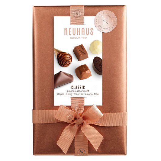 Neuhaus Belgian Chocolate Classic Ballotin 1 Lb Assorted Chocolates - 38 Pieces Assorted Milk, White & Dark Chocolate Pralines – Gift Box for Chocolate Lovers