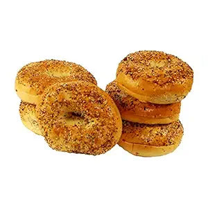 Just Bagels Sliced Everything Bagel, 4 Ounce - 48 per case.