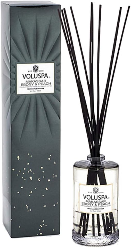Voluspa Makassar Ebony & Peach Reed Diffuser 6.5 oz