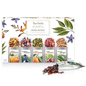 Tea Fortè Herbal Retreat Box 15 Sachets Tisane Fruit 5 Assorted Flavours Bio