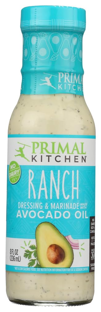 Primal Kitchen - Organic Ranch Dressing, Avocado Oil-Based, Vegan & Paleo Approved - (8 Oz X 2 Pack)